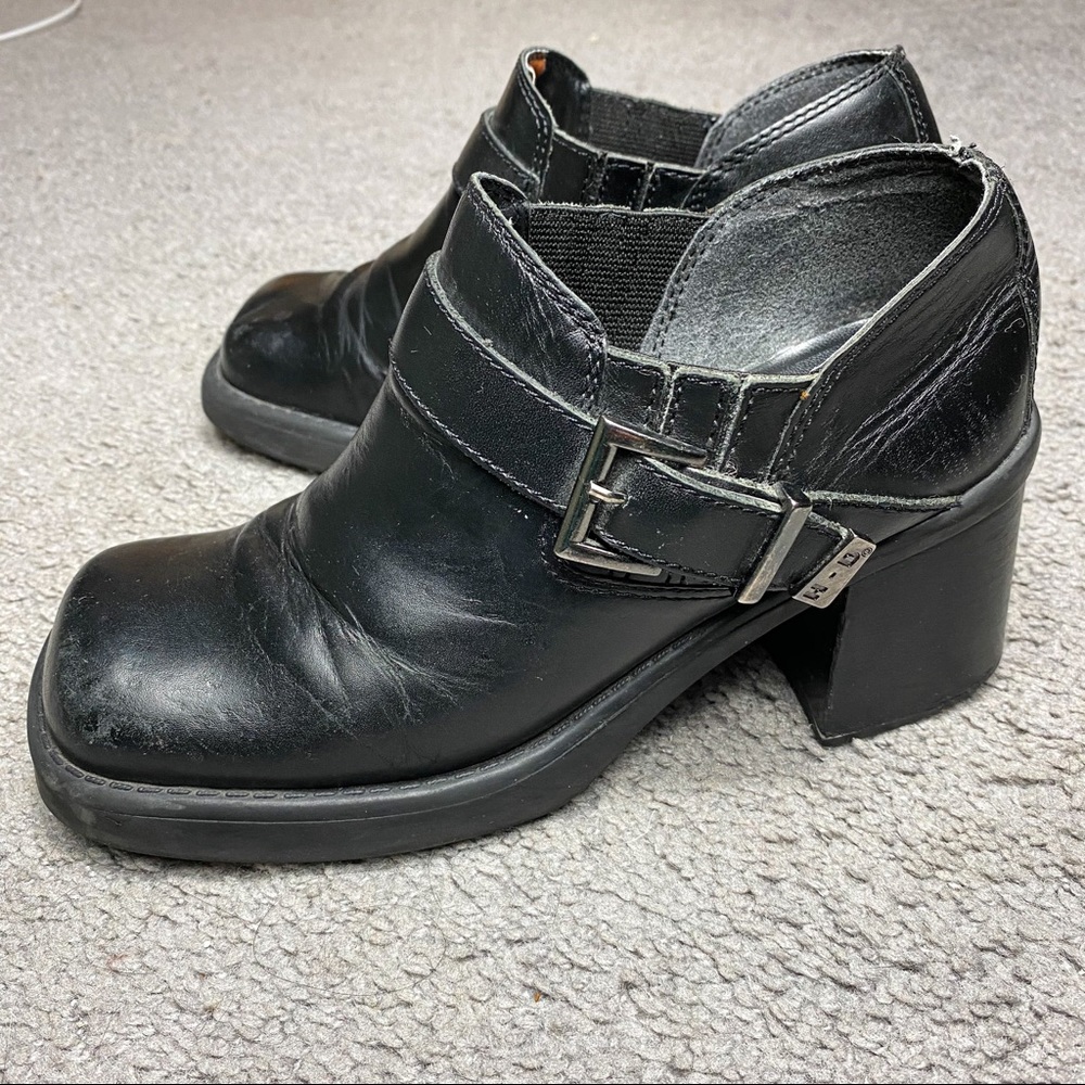 Harley Davidson Black Leather Ankle Booties